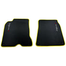 Carbon Fiber Leather Floor Mats For Ferrari California T (2015-2018) with Yellow Trim - AutoWin