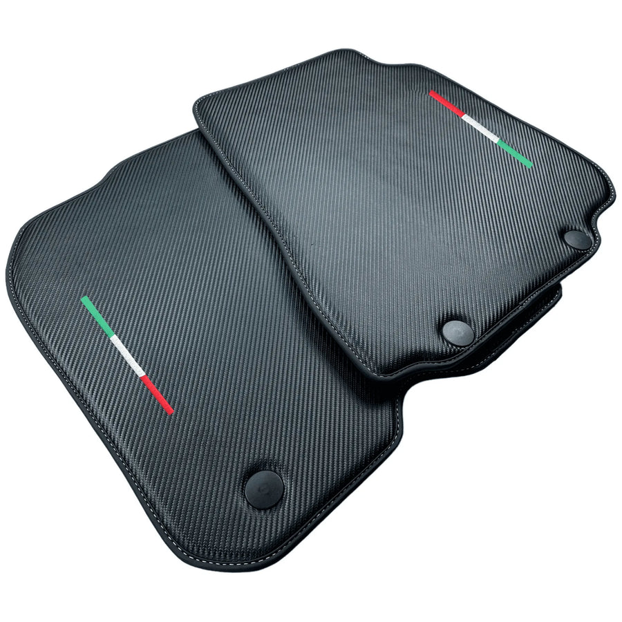 Carbon Fiber Leather Floor Mats For Ferrari F12 Berlinetta (2012-2022) - AutoWin