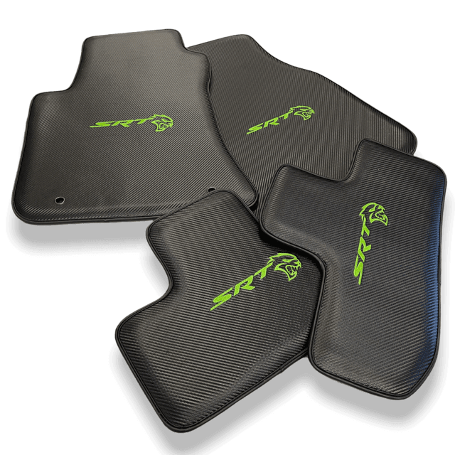 Carbon Leather Floor Mats For Dodge Challenger Srt 2011-2021 - AutoWin
