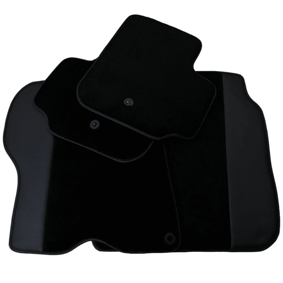 Custom Black Leather Floor Mats for Ferrari GTC4 Lusso (2016-2023)