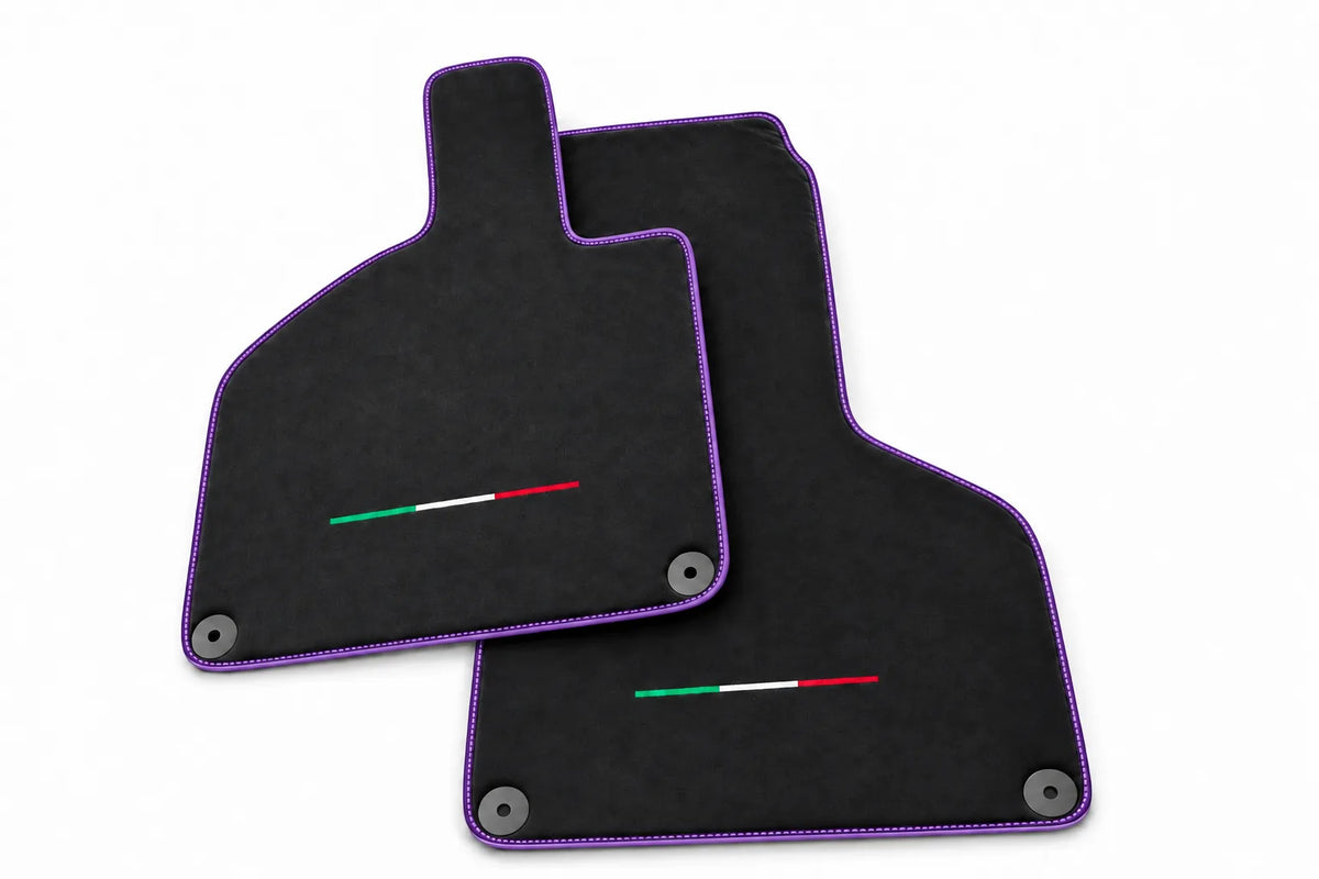 Custom Floor Mats for Lamborghini Huracan Alcantara Leather Purple trim