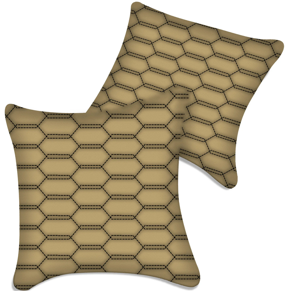 Customizable Beige Leather Pillows Set of 2 for All Vehicles