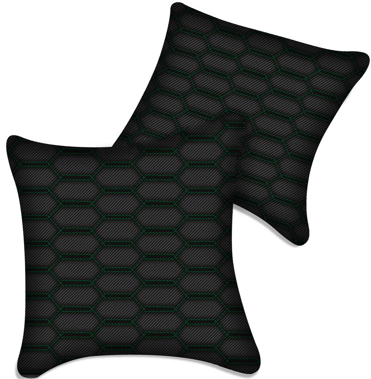 Customizable Black Carbon Fiber Pillows Set of 2 for All Vehicles
