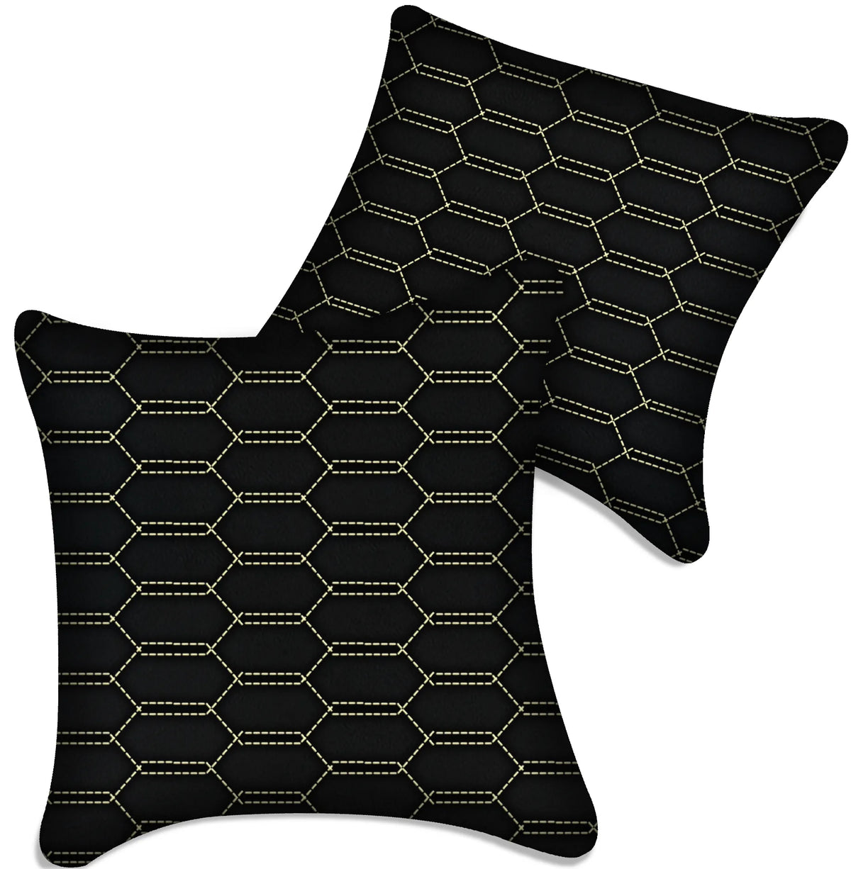 Customizable Black Leather Pillows Set of 2 for All Vehicles
