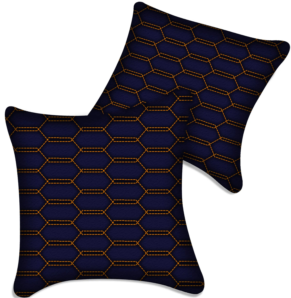 Customizable Dark Blue Leather Pillows Set of 2 for All Vehicles