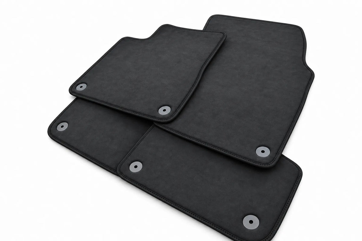 Customizable Floor Mats For Lamborghini Urus Alcantara Leather With Yellow Stitching Black trim