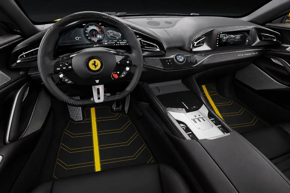 Customizable Leather Floor Mats A1 Edition for Ferrari Purosangue (2023-2027) inside the vehicle