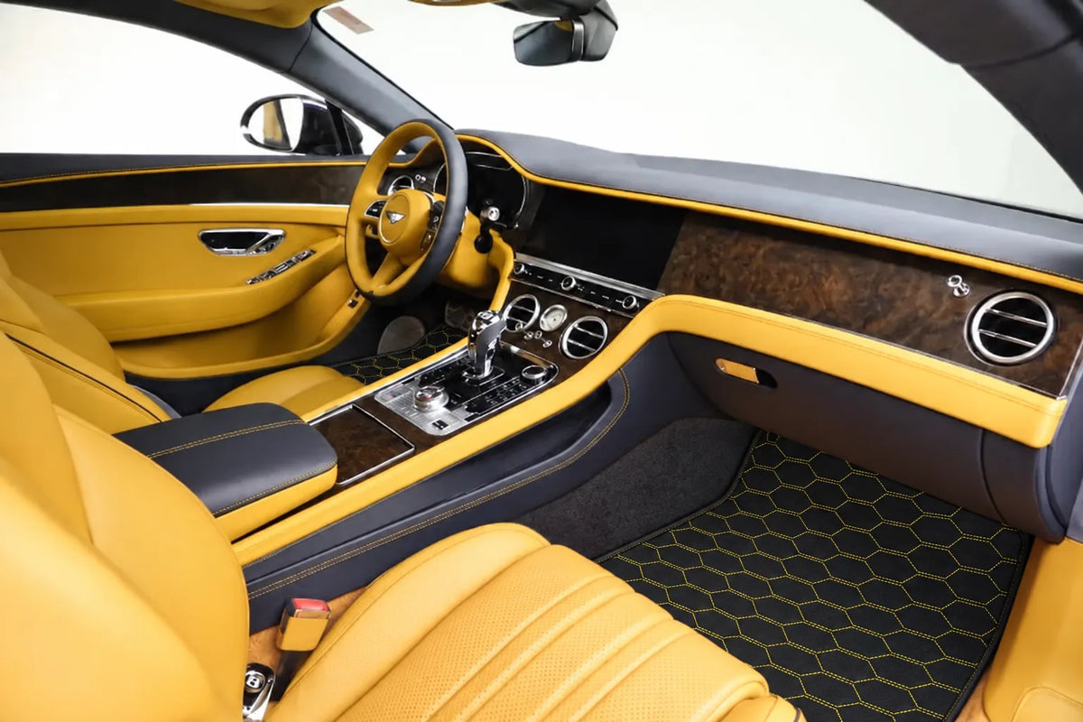 Customizable Leather Floor Mats with Divario Pattern for Bentley Continental GT (2018–2023) inside the vehicle