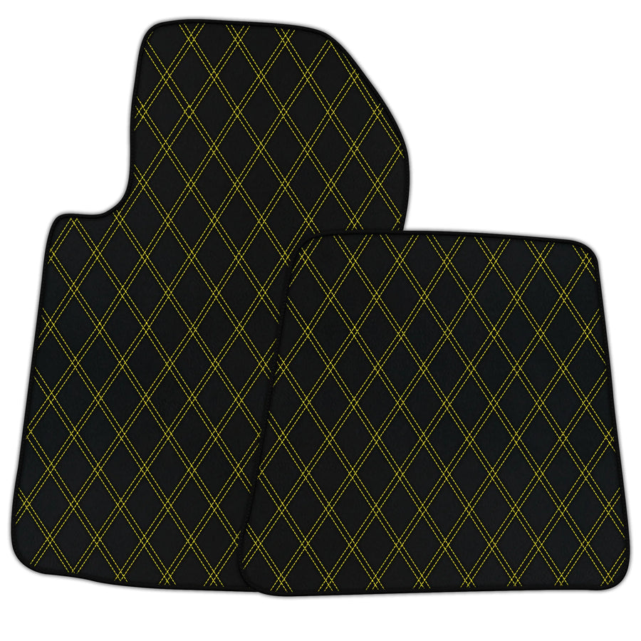 Customizable Leather Floor Mats with Double Diamond Pattern for Ferrari 599 Coupe (2006-2012)