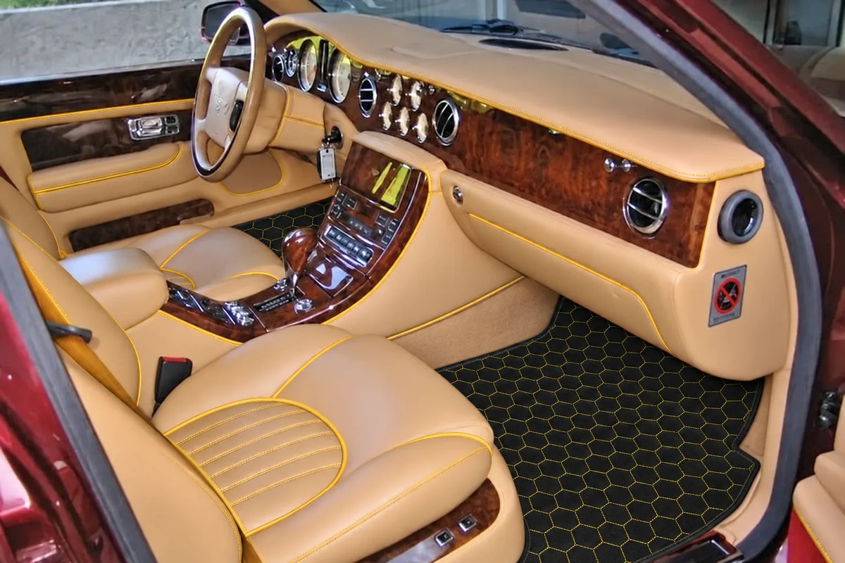 Customizable Leather Floor Mats with Hex Pattern for Bentley Red Label RL (1998-2009) inside the vehicle