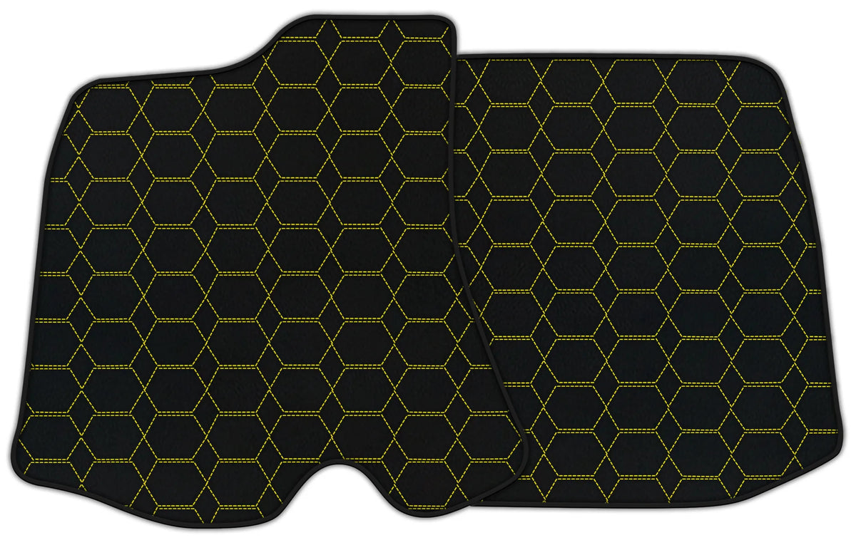 Customizable Leather Floor Mats with Hexagon Hex Pattern for Ferrari Roma (2021-2027)