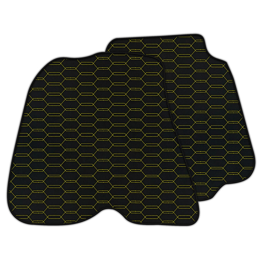 Customizable Leather Floor Mats with Interlaced Hex Pattern for Ferrari 812 Superfast (2018-2023)