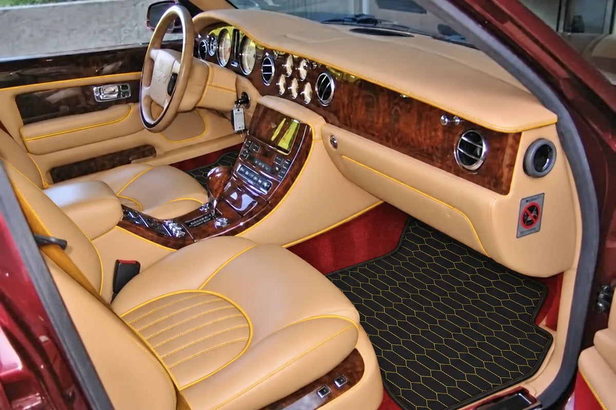 Customizable Leather Floor Mats with Raptor Hex Pattern for Bentley Red Label RL (1998-2009) inside the vehicle