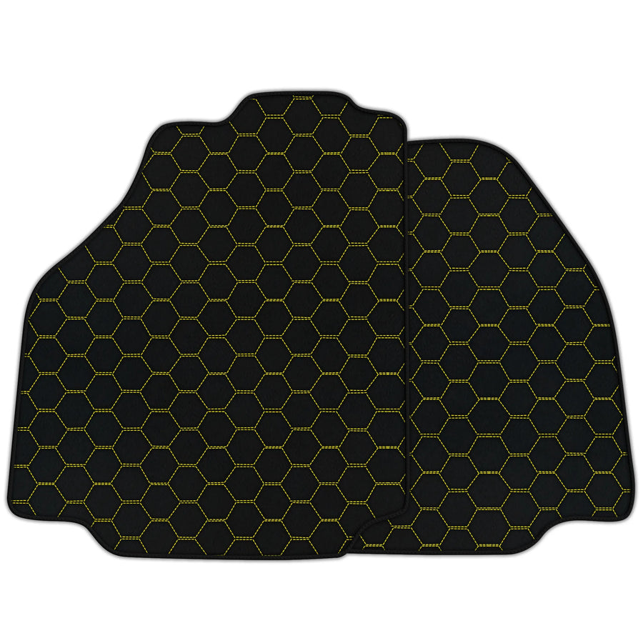 Customizable Leather Floor Mats with Symmetrical Hex Pattern for Ferrari F8 (2019-2023)