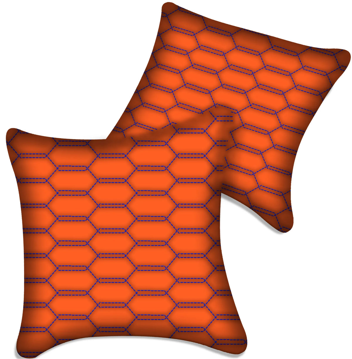 Customizable Orange Leather Pillows Set of 2 for All Vehicles