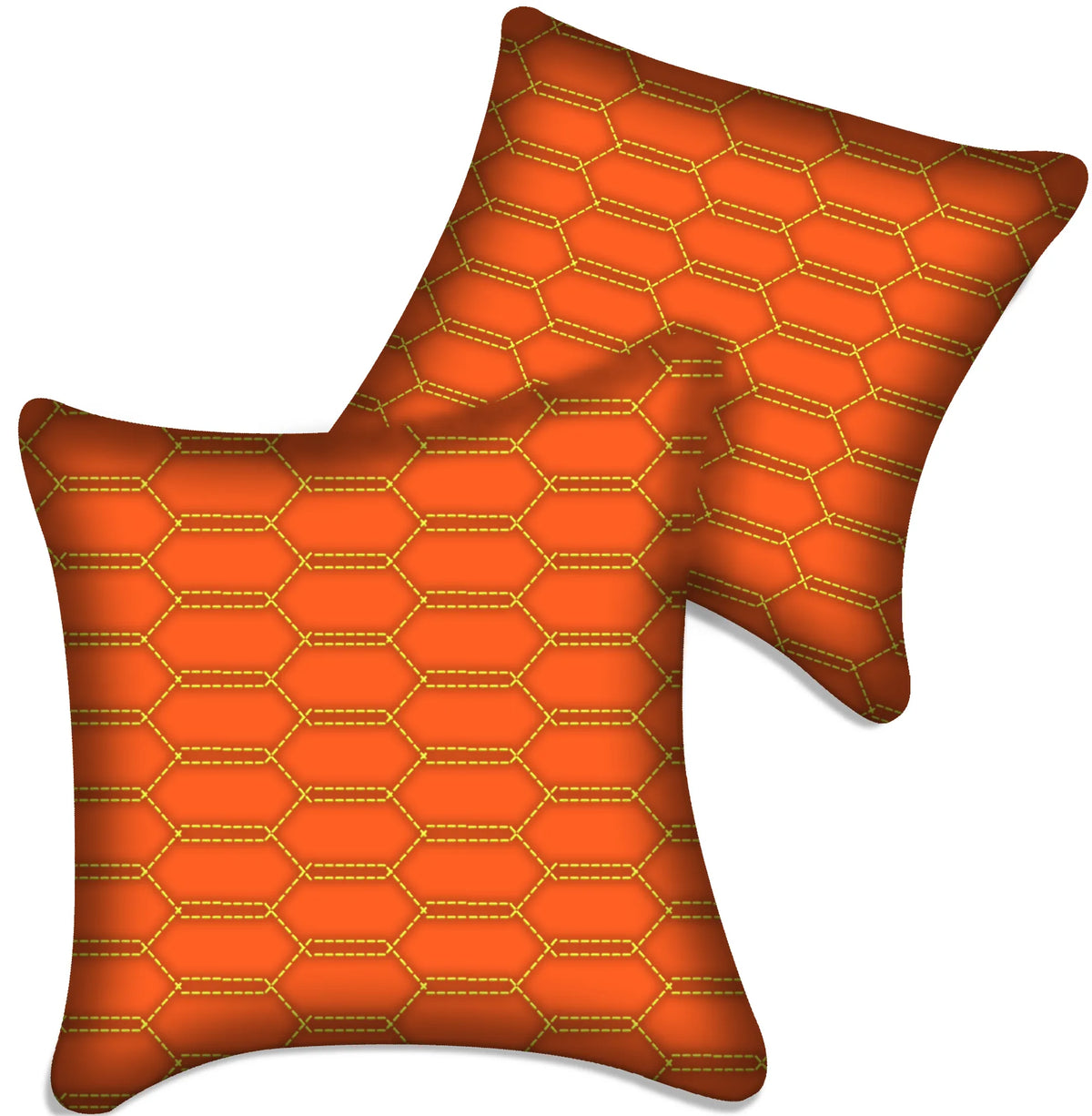 Customizable Orange Leather Pillows Set of 2 for All Vehicles
