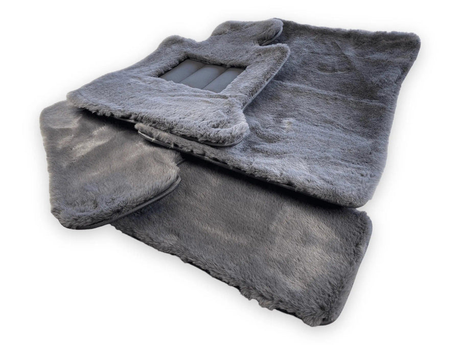 Dark Gray Sheepskin Floor Mats For Bentley Flying Spur (2005-2013) Design Brand - AutoWin