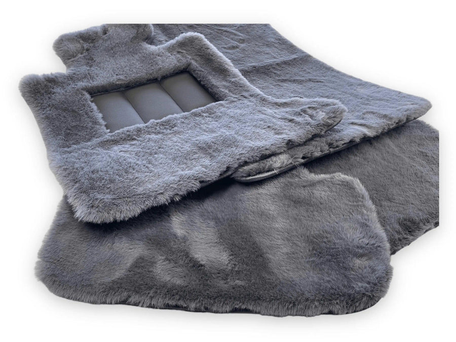 Dark Gray Sheepskin Floor Mats For Bentley Flying Spur (2005-2013) Design Brand - AutoWin