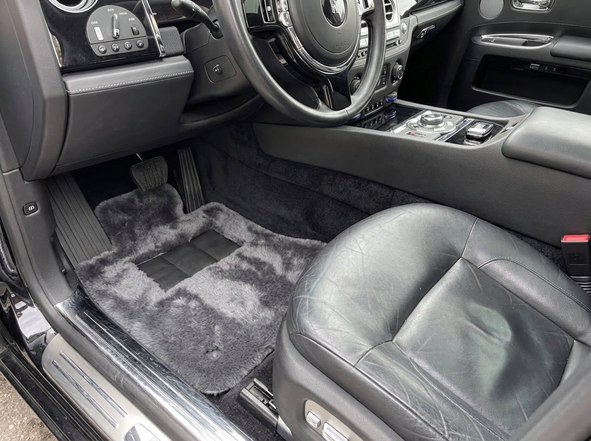 Dark Gray Sheepskin Floor Mats For Rolls Royce Ghost Series I (2010–2020) Er56 Design Brand