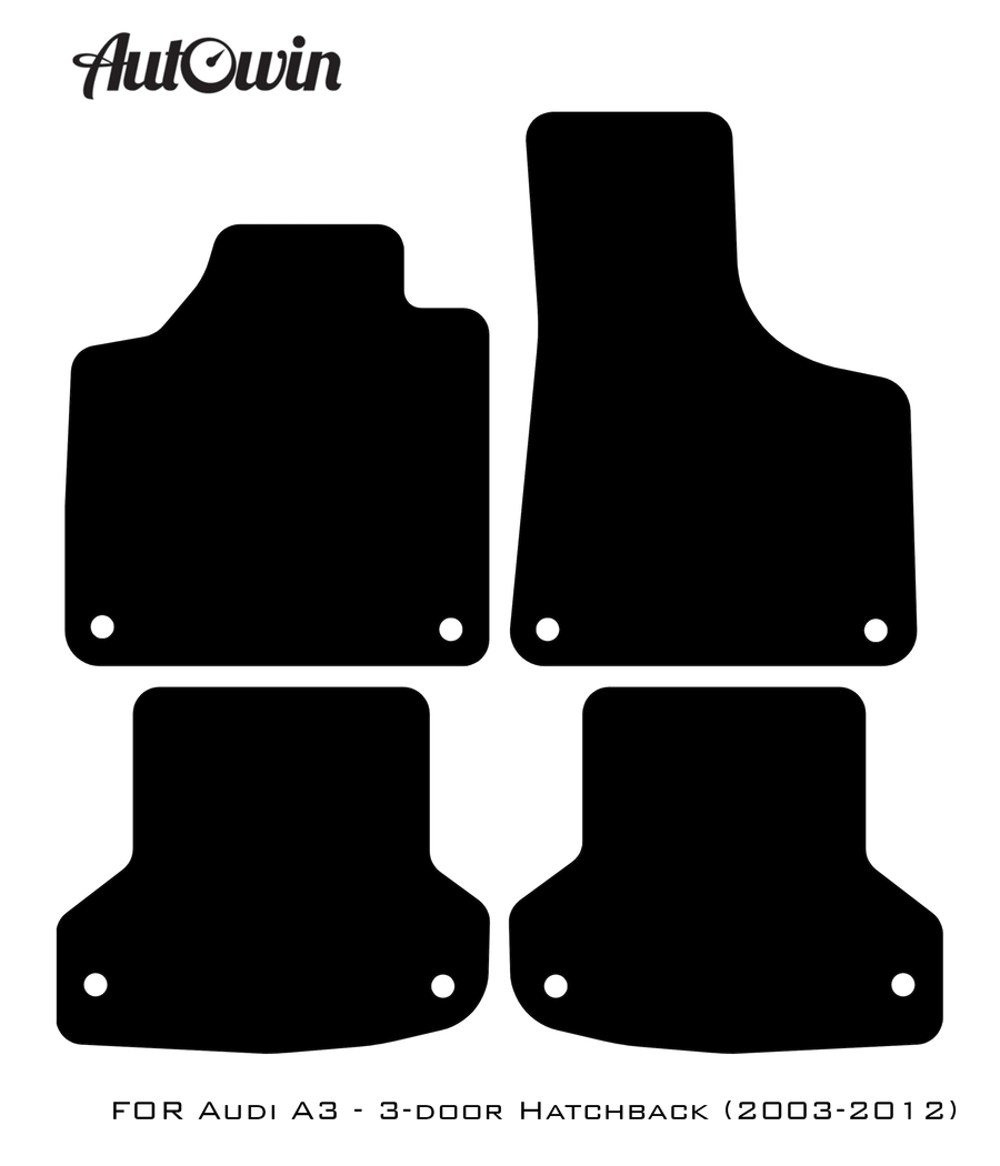 Floor Mats for Audi A3 - 3-door Hatchback (2003-2012) Carpet Germany Flag - AutoWin