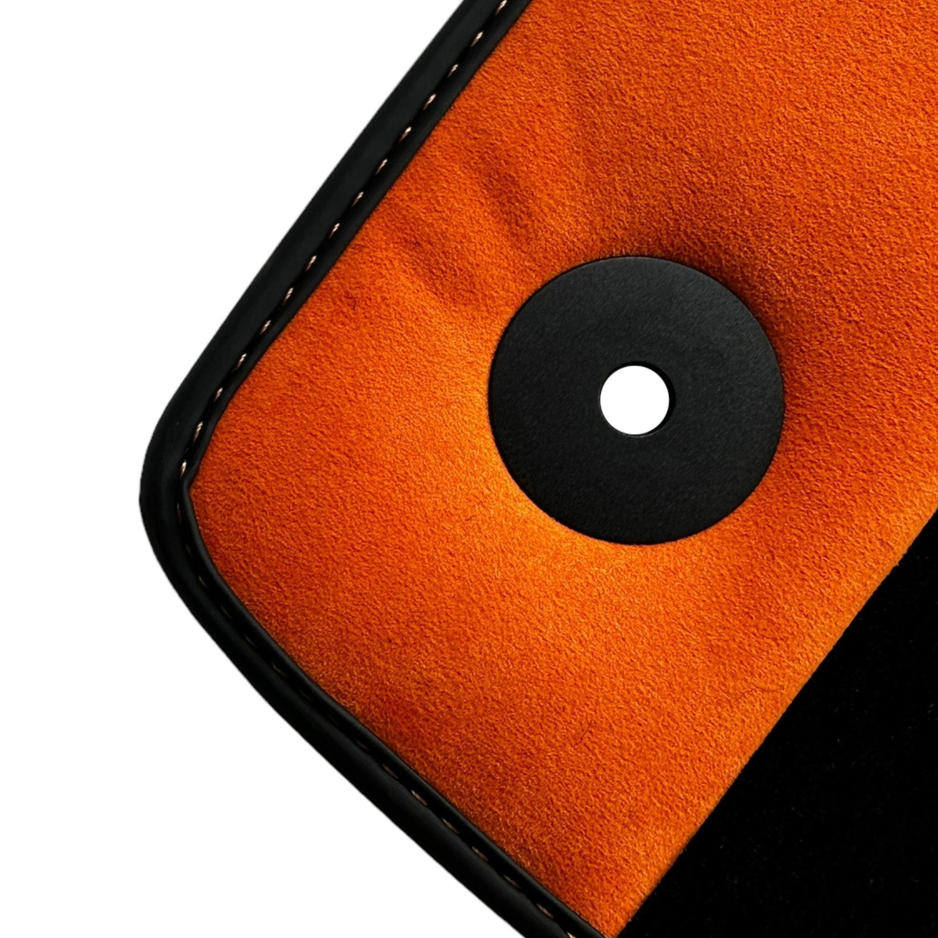 Floor Mats For Bentley Flying Spur (2019-2023) with Orange Alcantara Leather - AutoWin