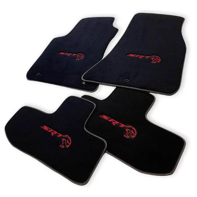 Floor Mats For Dodge Challenger Srt 2011-2021 With Emblem Tailored Black Carpets - AutoWin