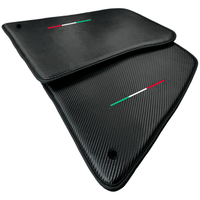 Floor Mats for Ferrari SF90 Stradale (2019-2024) Made From Carbon Fiber Leather - AutoWin