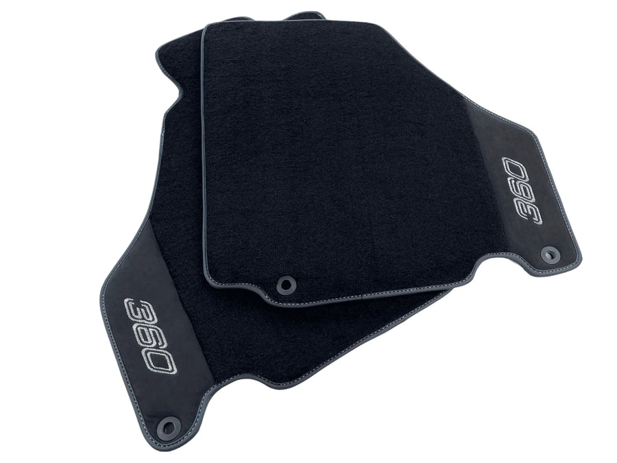 Floor Mats For Ferrari 360 Modena 1999-2005 Black With Alcantara - AutoWin
