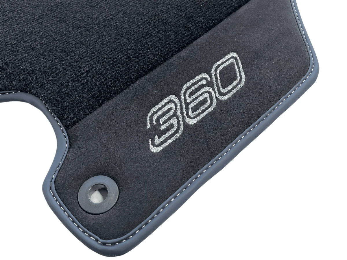 Floor Mats For Ferrari 360 Modena 1999-2005 Black With Alcantara - AutoWin
