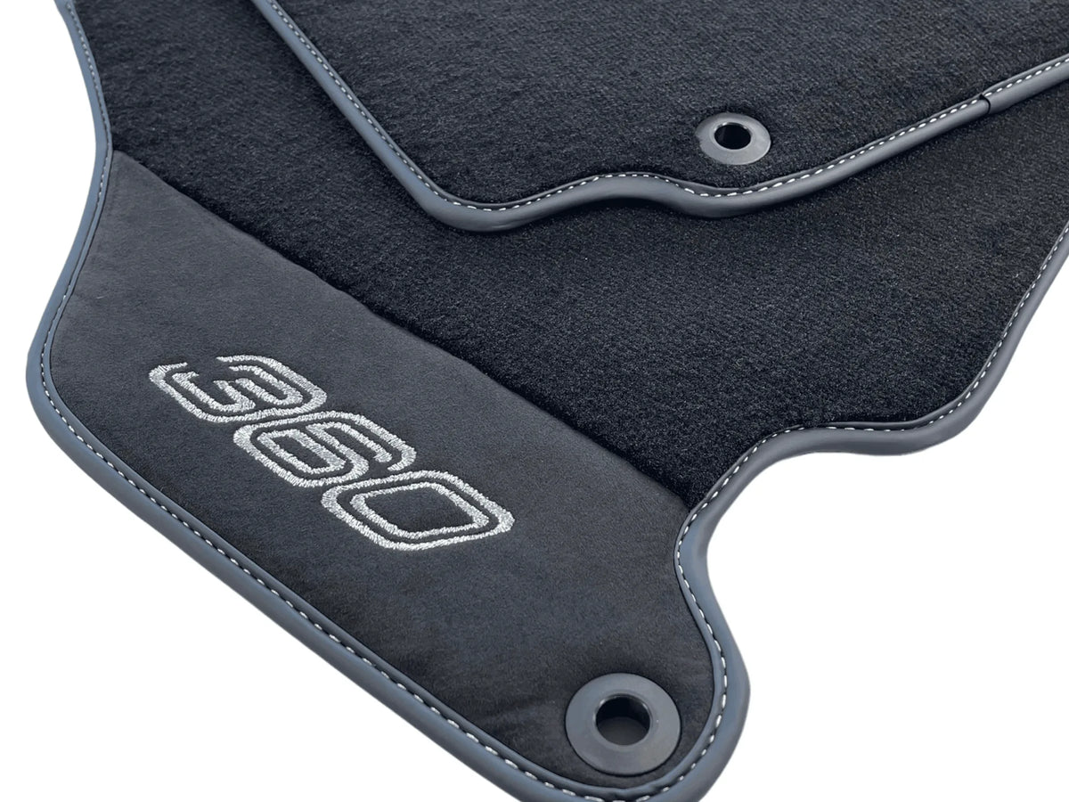 Floor Mats For Ferrari 360 Modena 1999-2005 Black With Alcantara - AutoWin
