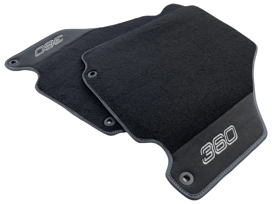 Floor Mats For Ferrari 360 Modena 1999-2005 Black With Alcantara - AutoWin