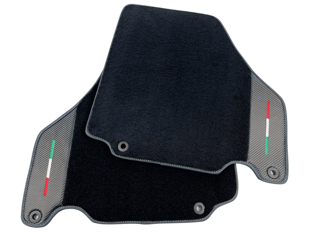 Floor Mats For Ferrari 360 Modena 1999-2005 Black With Carbon Fiber Leather - AutoWin