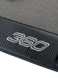 Floor Mats For Ferrari 360 Modena 1999-2005 Gray With Carbon Fiber Leather - AutoWin
