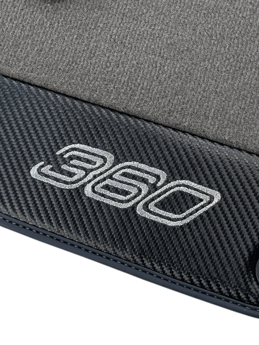 Floor Mats For Ferrari 360 Modena 1999-2005 Gray With Carbon Fiber Leather - AutoWin