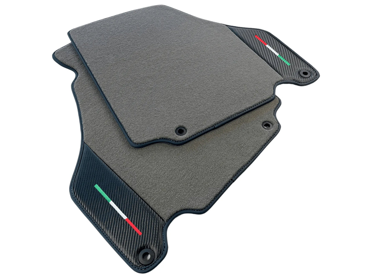 Floor Mats For Ferrari 360 Modena 1999-2005 Gray With Carbon Fiber Leather - AutoWin