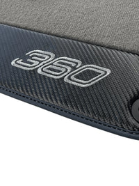 Floor Mats For Ferrari 360 Modena 1999-2005 Gray With Carbon Fiber Leather - AutoWin