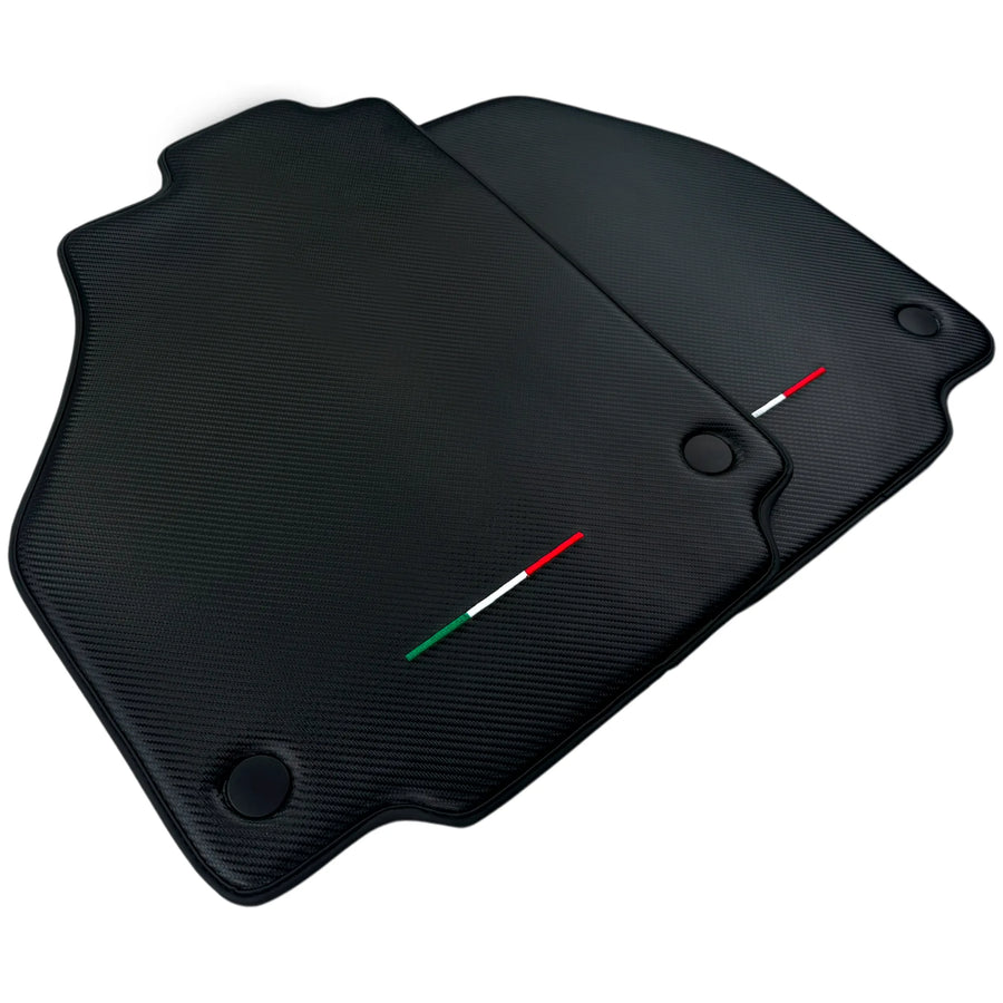 Floor Mats for Ferrari 458 Italia (2009-2015) Carbon Fiber Leather Autowin Brand Italian Edition
