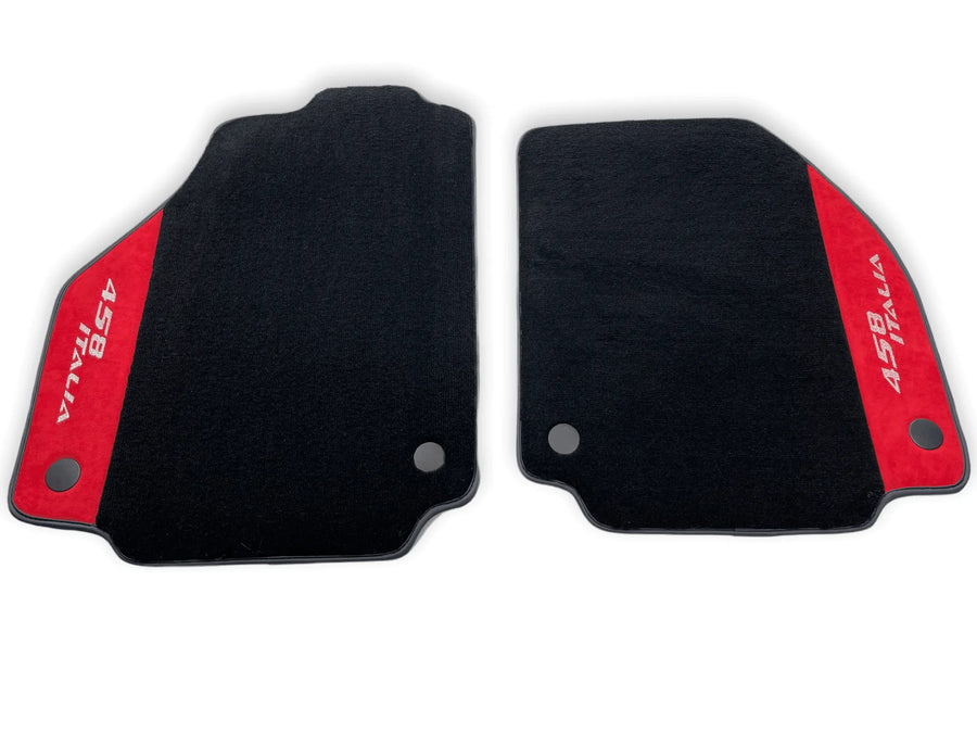 Floor Mats For Ferrari 458 Italia 2009-2015 Red Alcantara Leather - AutoWin