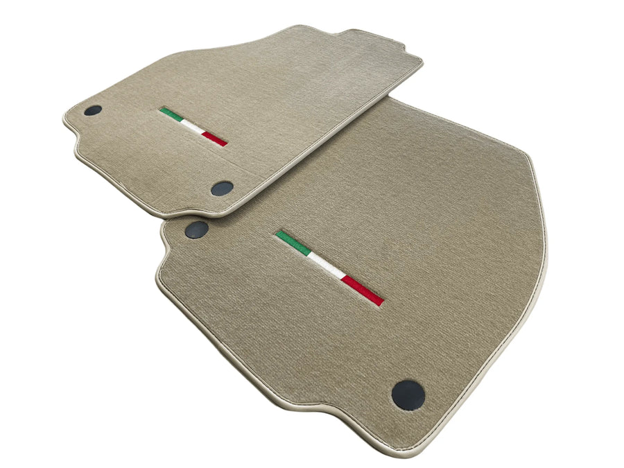 Floor Mats For Ferrari 458 Spider 2012-2015 Beige Italian Edition - AutoWin