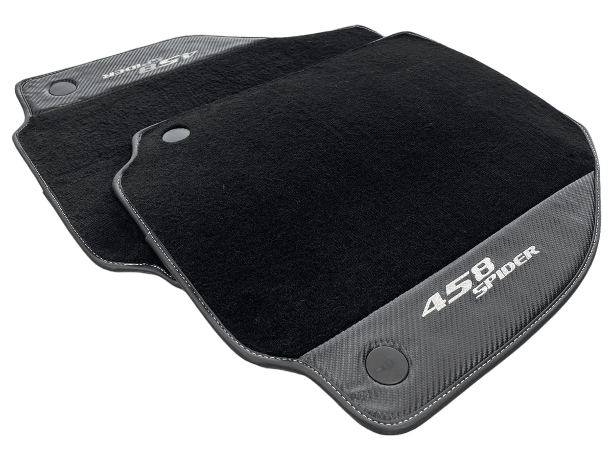 Floor Mats For Ferrari 458 Spider 2012-2015 Carbon Leather - AutoWin