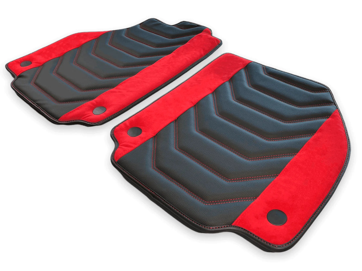 Floor Mats For Ferrari 458 Spider 2012-2015 Leather With Red Alcantara