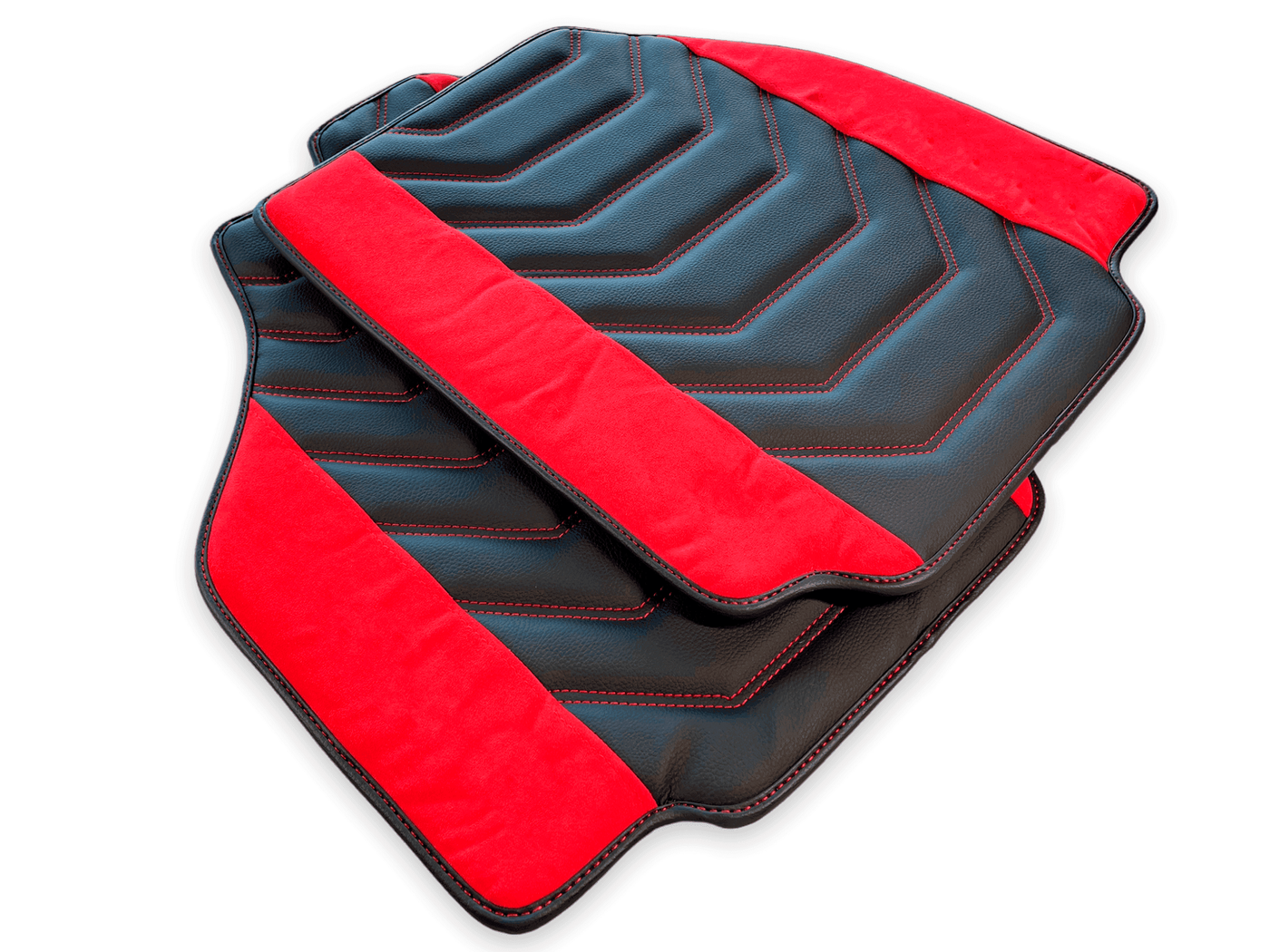 Floor Mats For Ferrari 458 Speciale (2012-2015) Leather With Red Alcantara