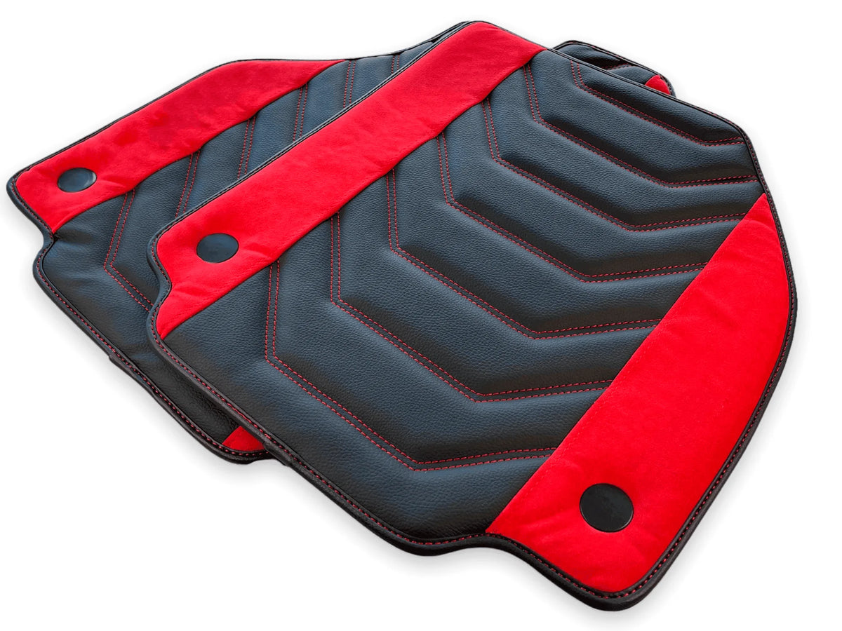 Floor Mats For Ferrari 458 Spider 2012-2015 Leather With Red Alcantara