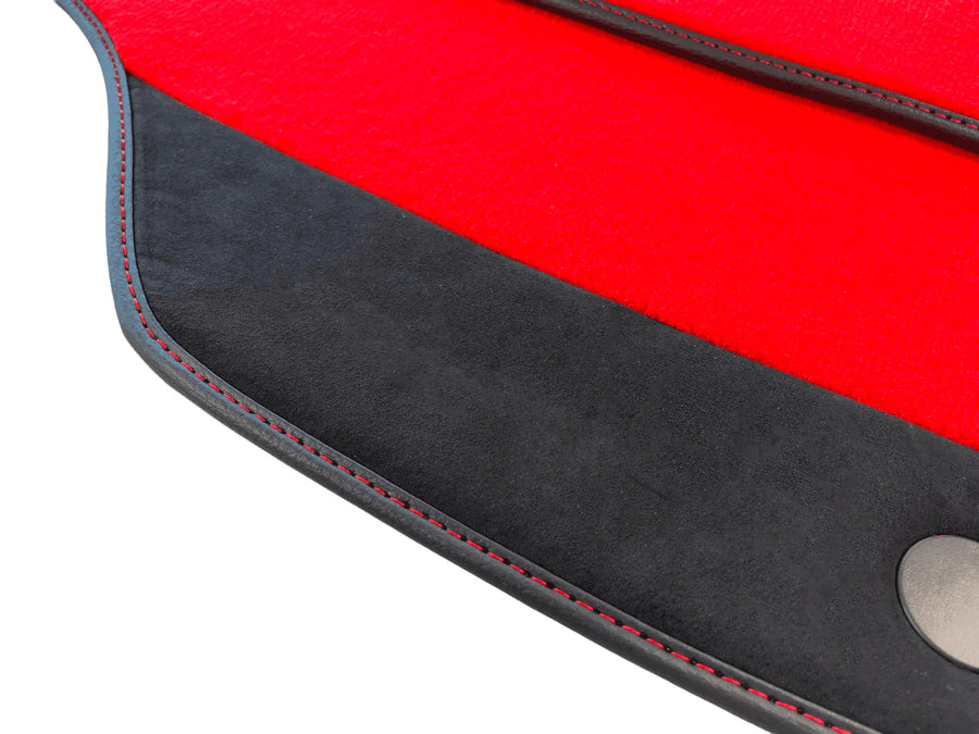 Floor Mats For Ferrari 458 Spider 2012-2015 Red Carpet And Alcantara Leather
