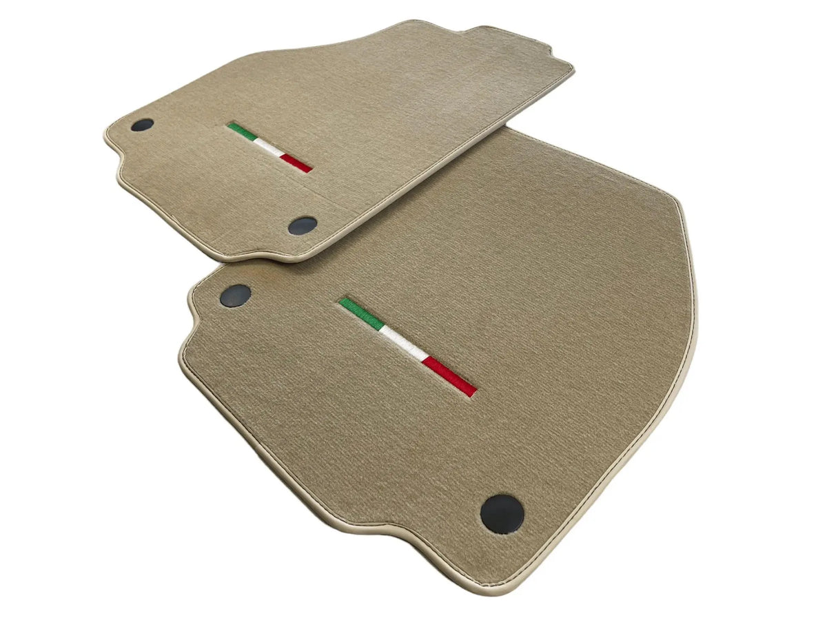 Floor Mats For Ferrari 488 2015-2022 Beige Autowin Brand Italian Edition