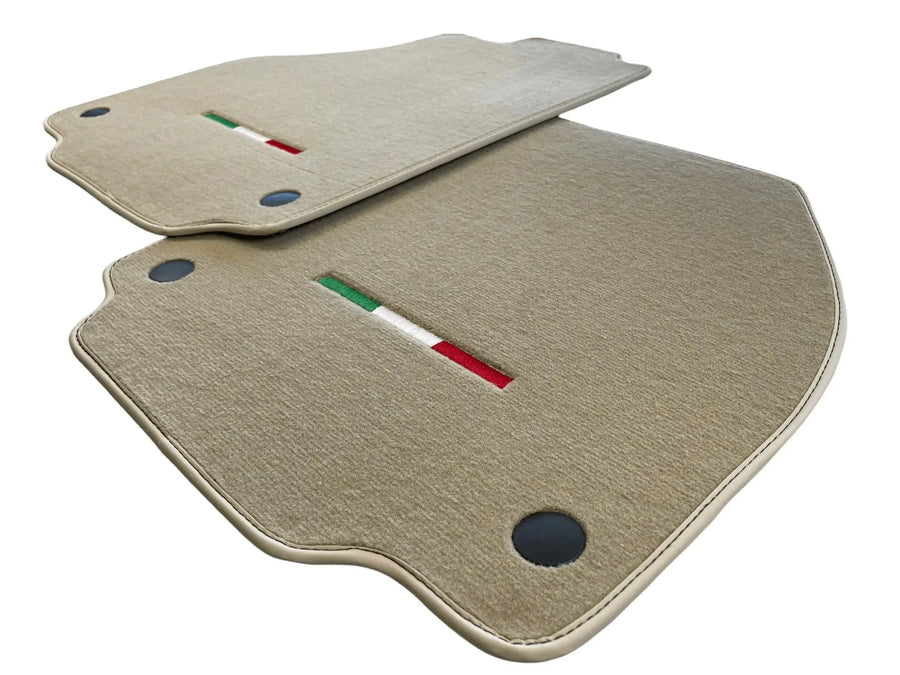 Floor Mats For Ferrari 488 2015-2022 Beige Autowin Brand Italian Edition