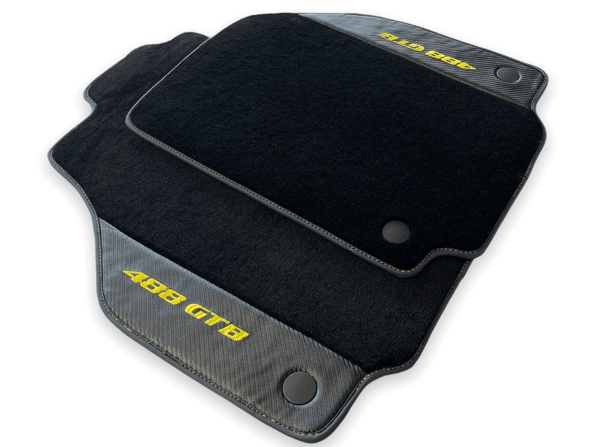 Floor Mats For Ferrari 488 GTB 2015-2022 Carpet With Carbon Fiber - AutoWin