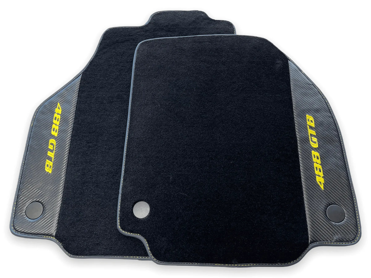 Floor Mats For Ferrari 488 GTB 2015-2022 Carpet With Carbon Fiber - AutoWin