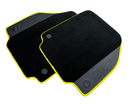 Floor Mats For Ferrari 488 Pista Spider (2019-2021) Leather and Yellow Trim - AutoWin