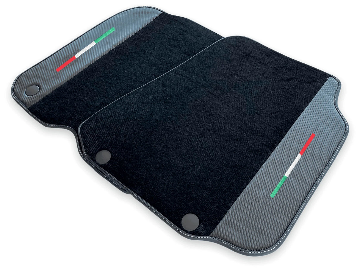 Floor Mats For Ferrari 812 Superfast Carbon Fiber And Black Carpet